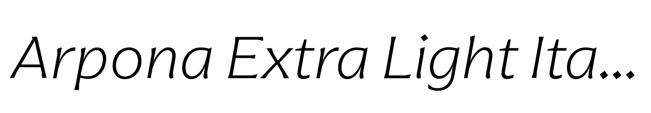 Arpona Extra Light Italic